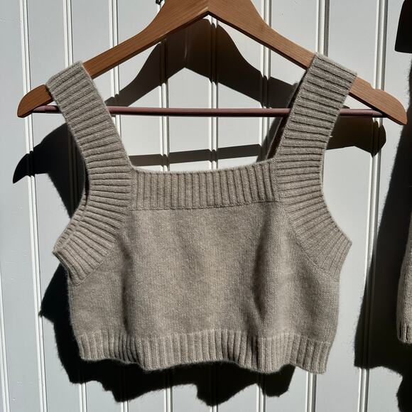 Lisa Yang Winnie Shorts Barbara Bralette Crop Size 1 S / M Sand Cashmere Sweater - Picture 11 of 16